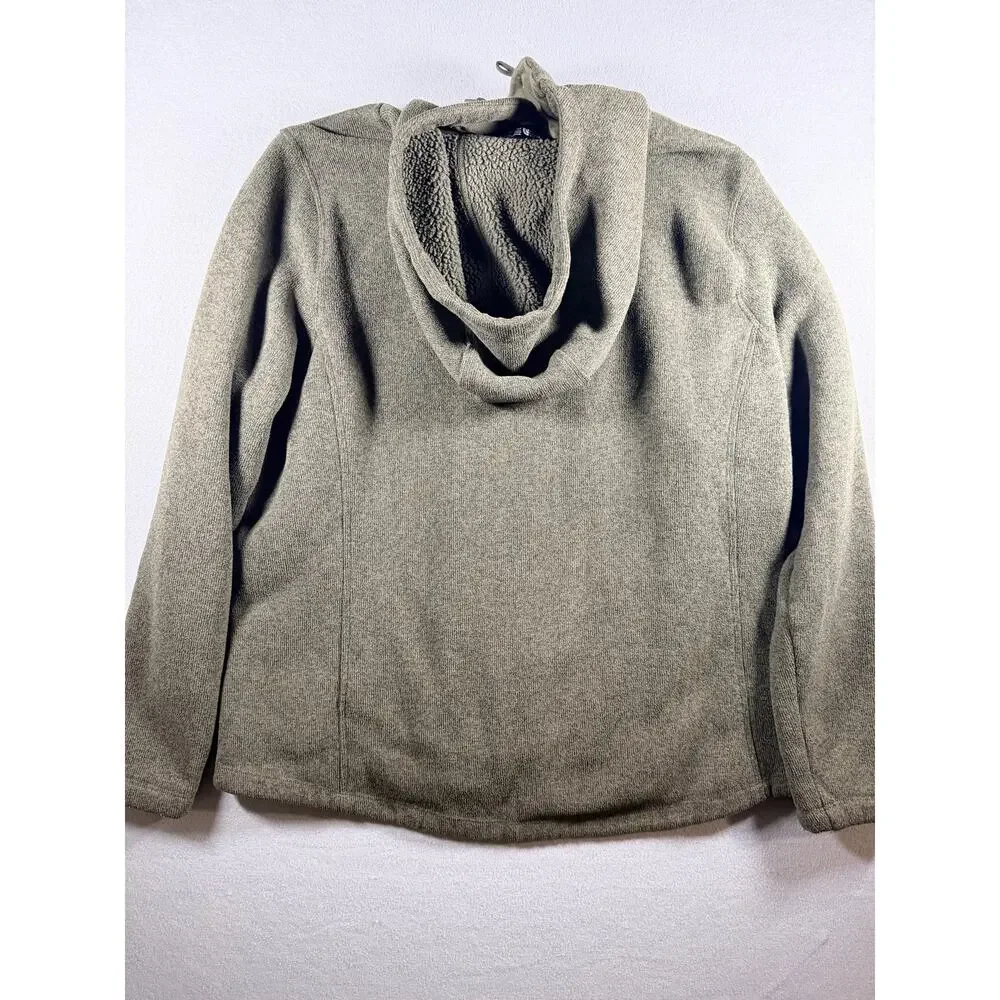 THE NORTH FACE HOODED PULLOVER FLEECE OLIVE GREEN WOMEN’S XXL